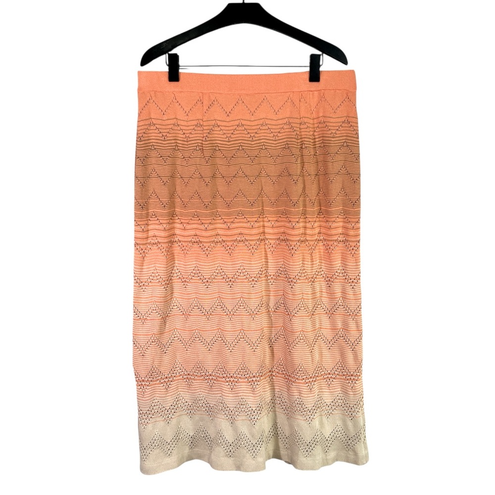 NEW MISOOK Midi Straight Skirt - Ombre Pointelle Soft Knit Size Large - Picture 8 of 8
